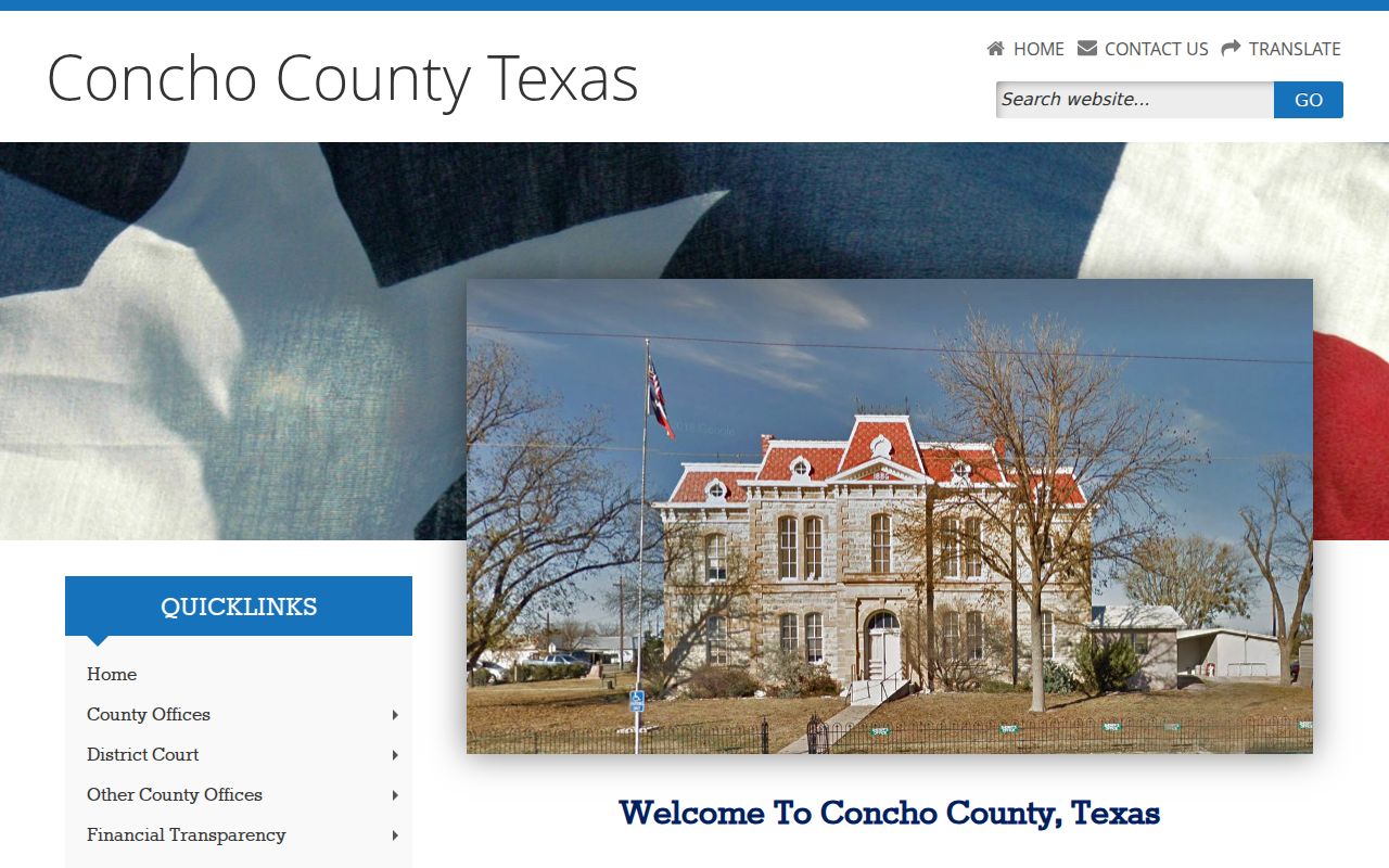Concho County criminal records courthouse and official county information